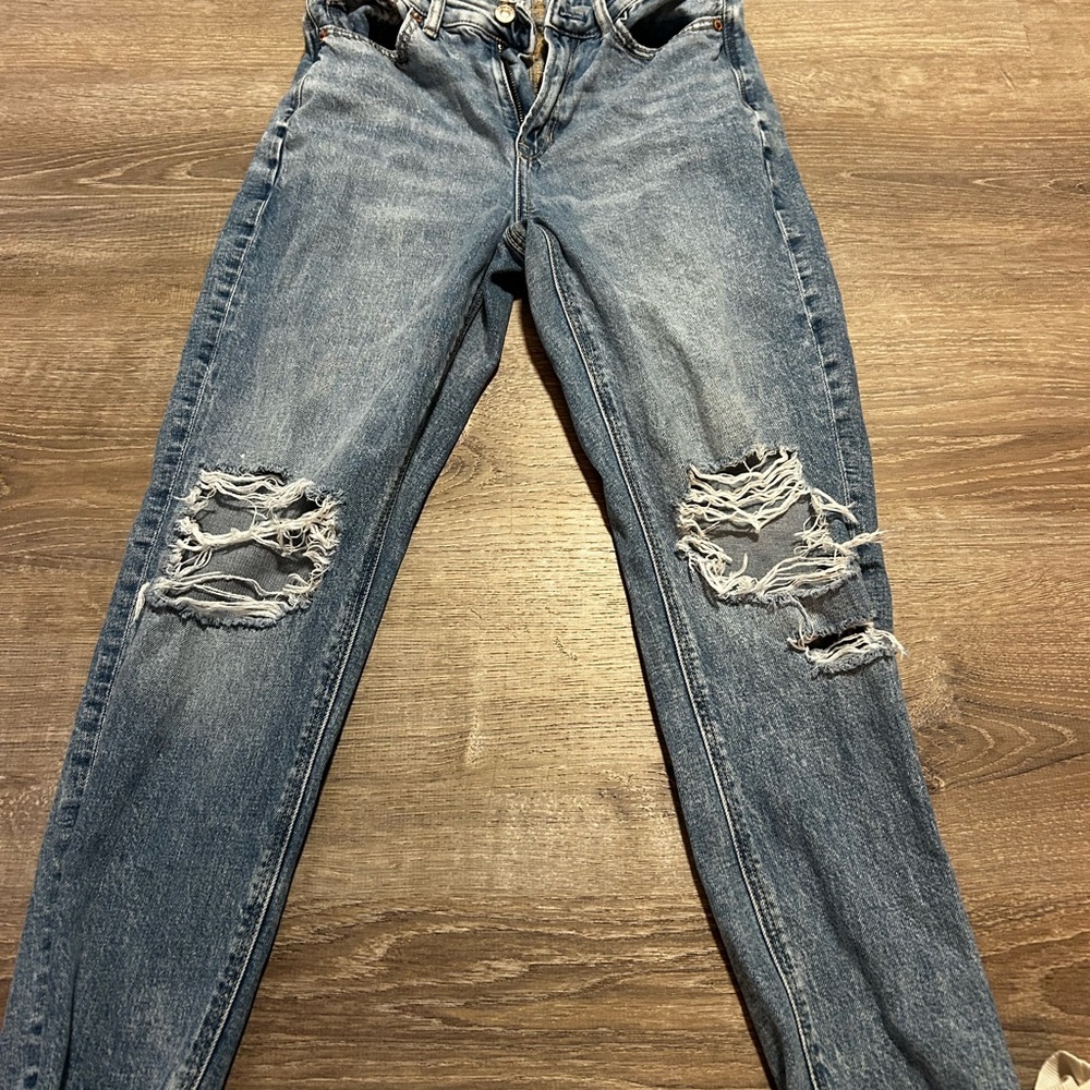 American Eagle Outfitters Ripped Blue Skinny Jeans